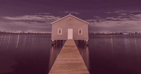 House in the middle of water