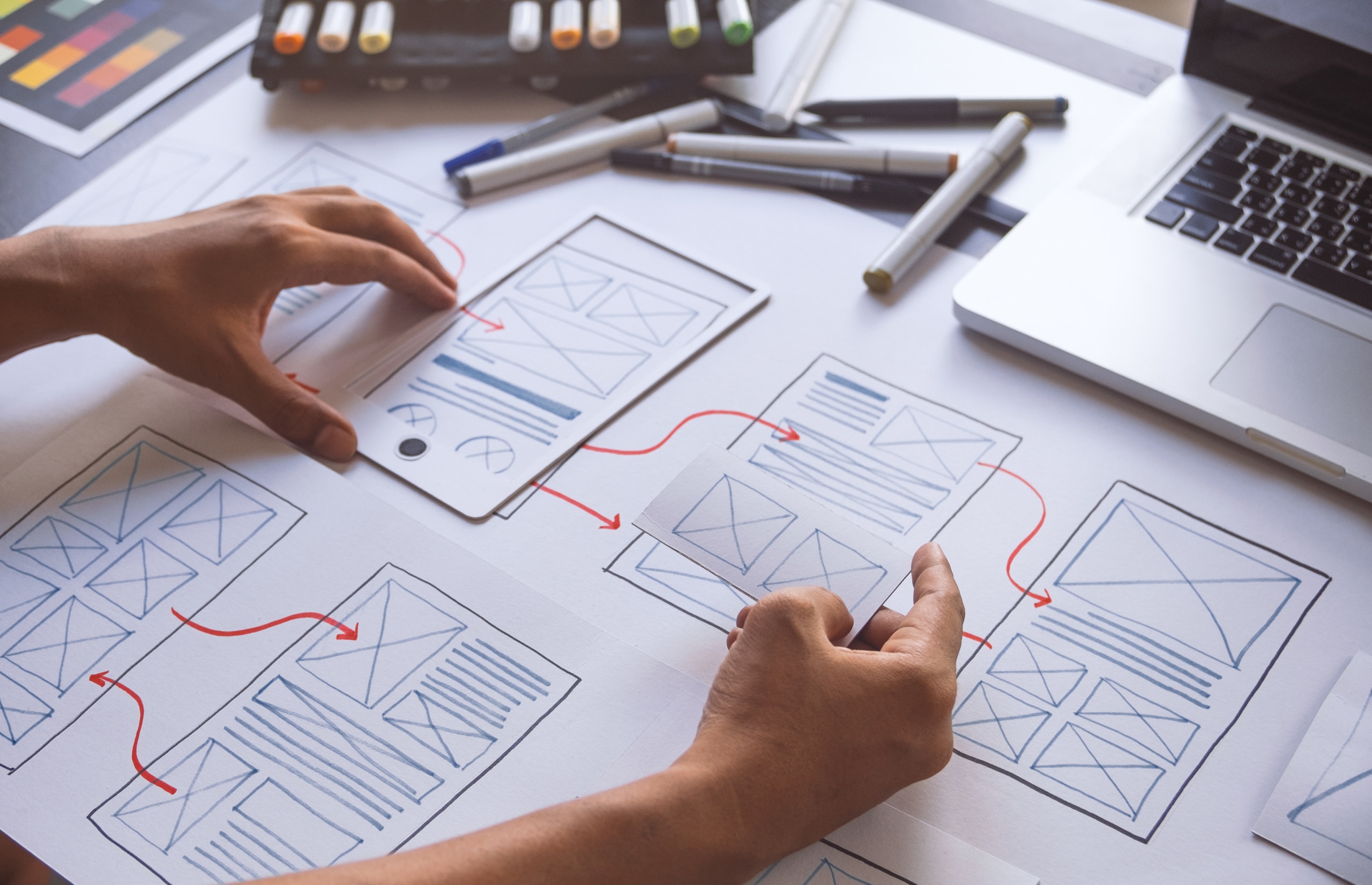 ux Graphic designer creative sketch planning application proces