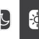 Switch icon of dark mode, vector illustration Day and night mode, Switch icon to select dark mode or night brightness in the settings of a smart mobile device